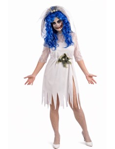 Fantasia de Noiva Cadáver Tamanho M - de alta qualidade, ideal para o carnaval, festas temáticas e eventos especiais.